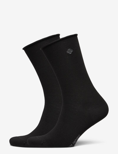 PE 2PK JENNY BAMBOO ROLL TOP - regular socks - black