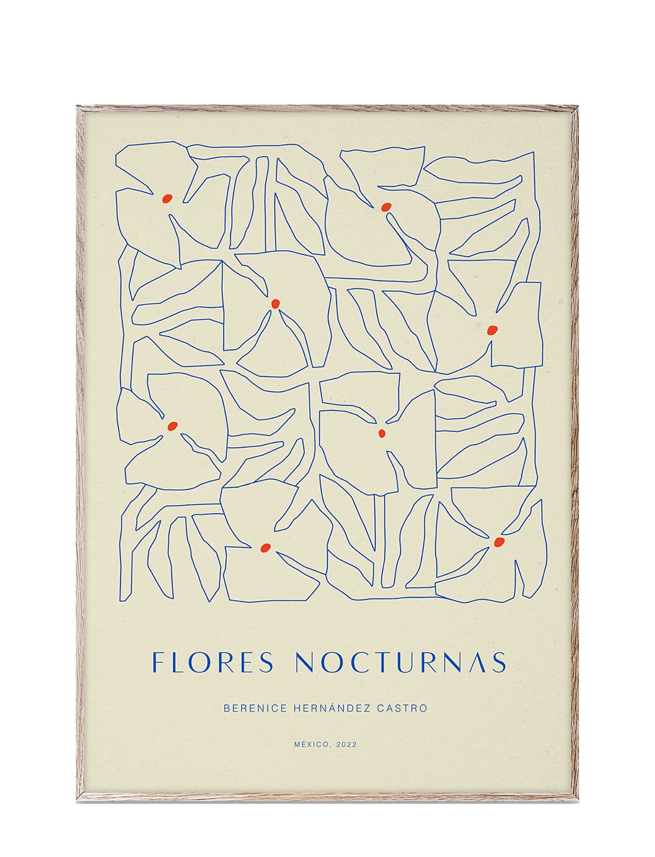 Flores Nocturnas 01 - 50X70 Home Decoration Posters & Frames Blue Paper Collective