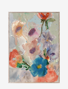 Bunch of Flowers - ilustracje - gray, orange, blue, pink