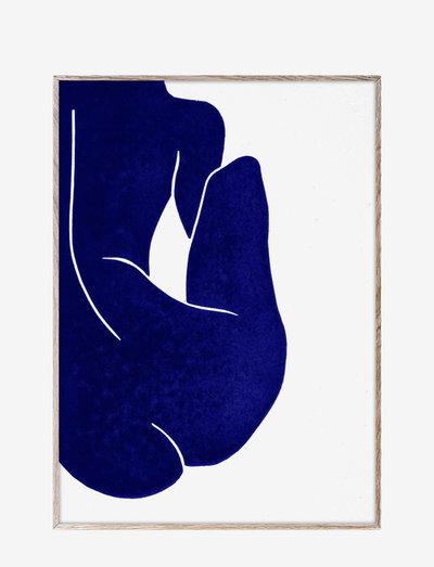 Linocut II - 30x40 cm - ilustrācijas - white, blue
