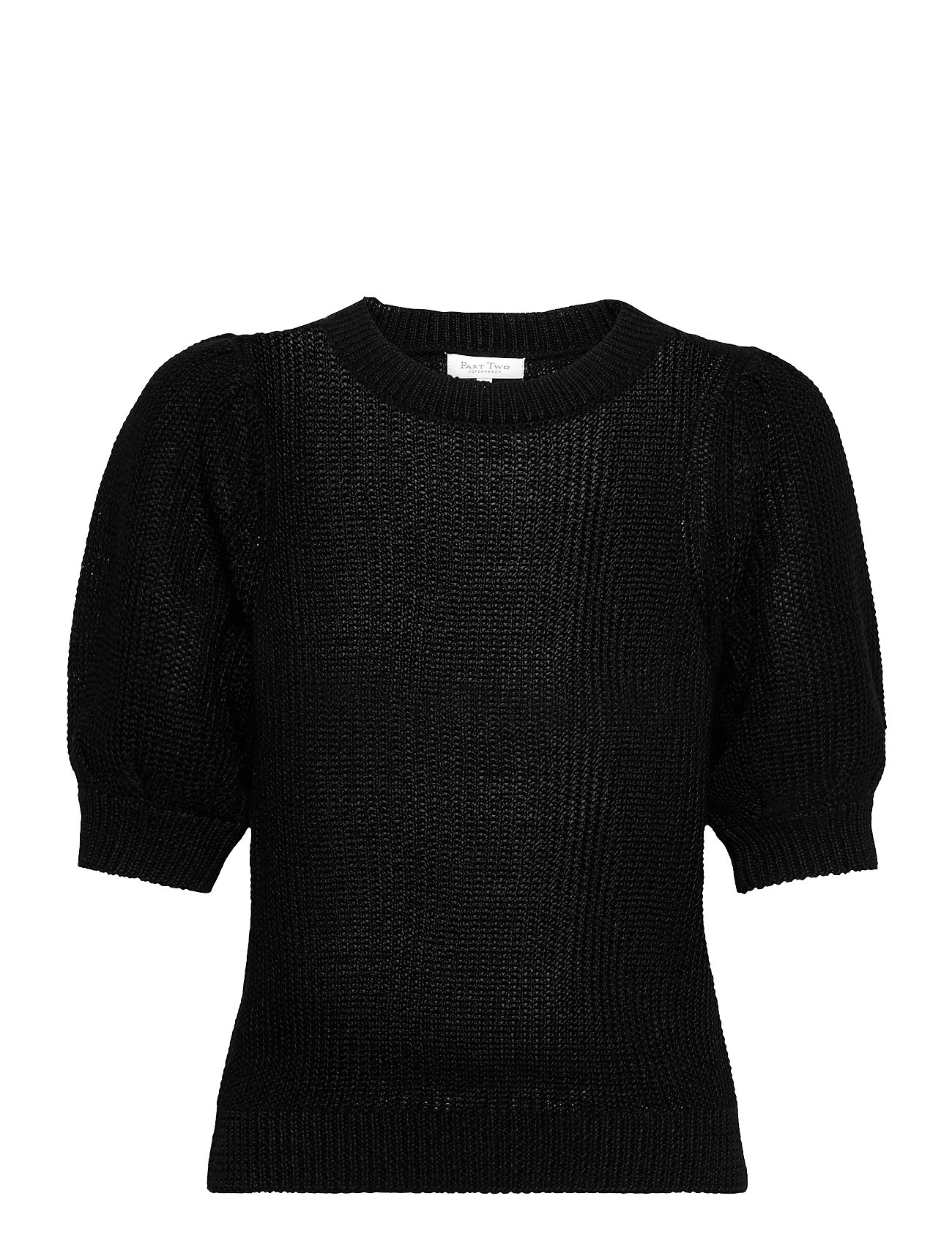 Celenapw Pu T-shirts & Tops Knitted T-shirts/tops Musta Part Two