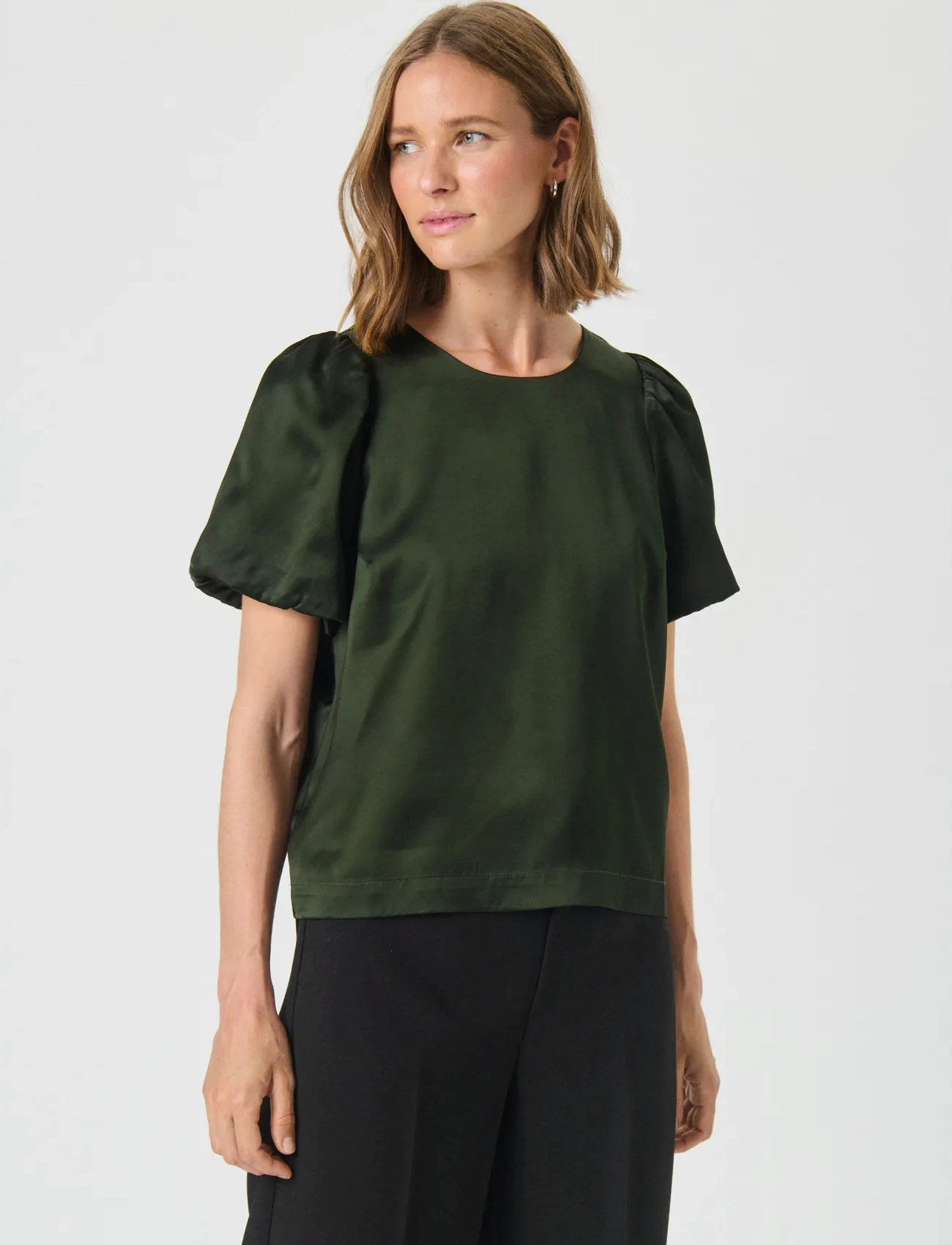 Part Two Uriapw Bl, 42, Khaki green, T-Shirts & Toppe > Kortærmede, Dame
