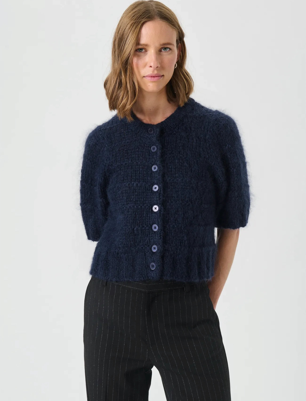 Part Two Vernonapw Ca, S, Navy, Strik > Cardigans, Dame