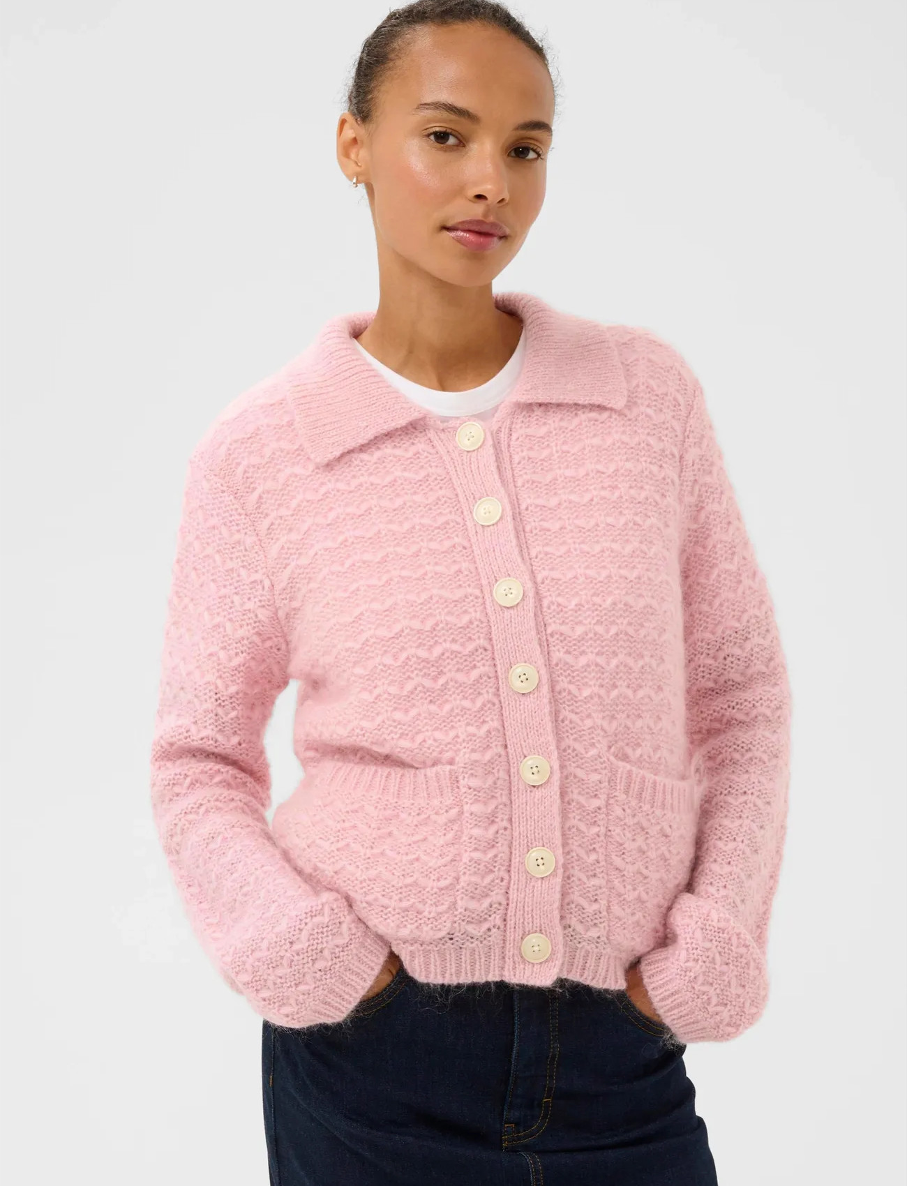Part Two Zorapw Pu, XS, Pink, Strik > Cardigans, Dame
