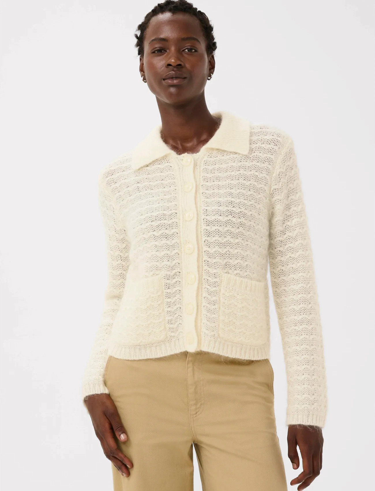 Part Two Zorapw Pu, L, Cream, Strik > Cardigans, Dame