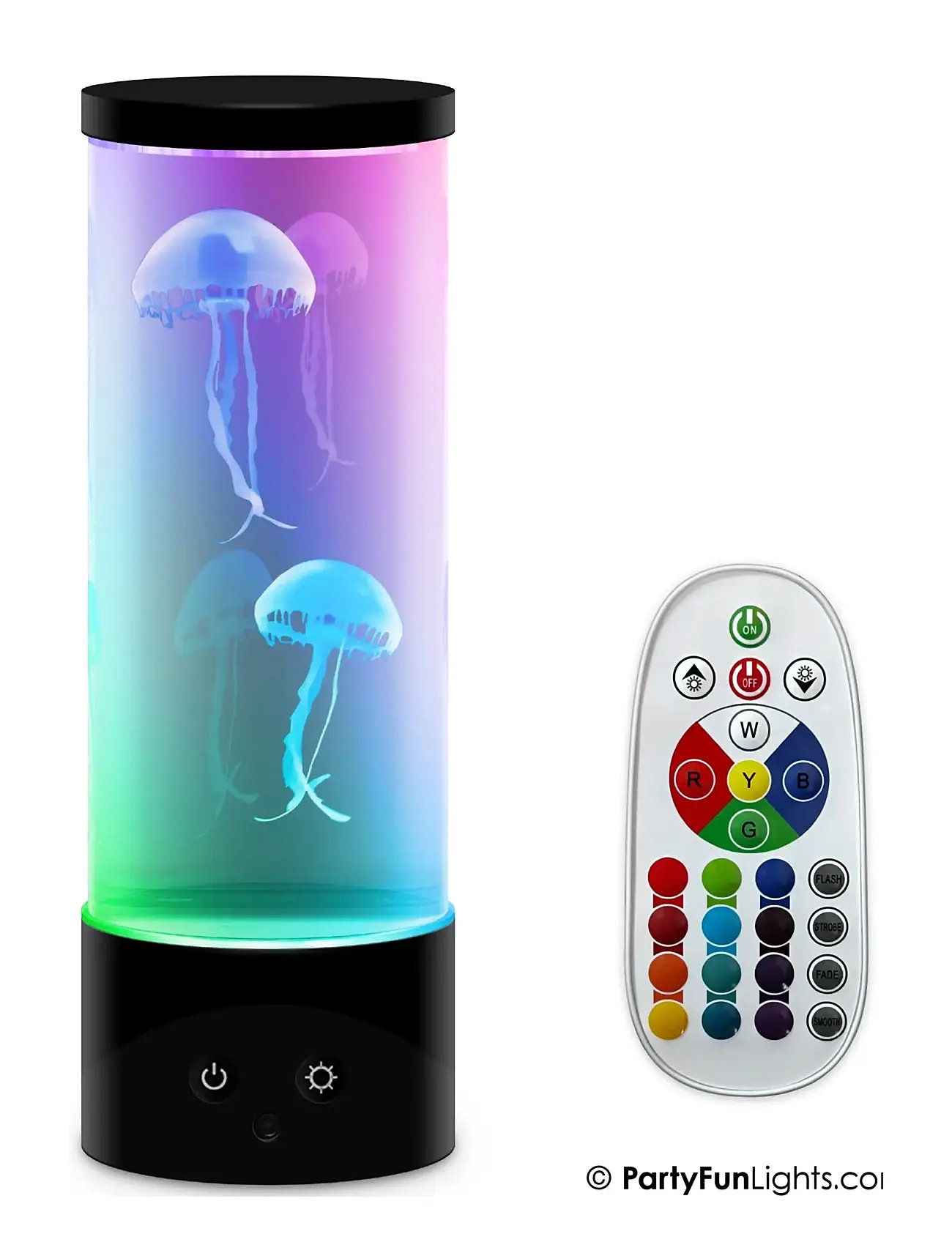 Party Fun Lights Jellyfish Lamp H: 30cm, One Size, Black, Belysning > Bordlamper, Børn