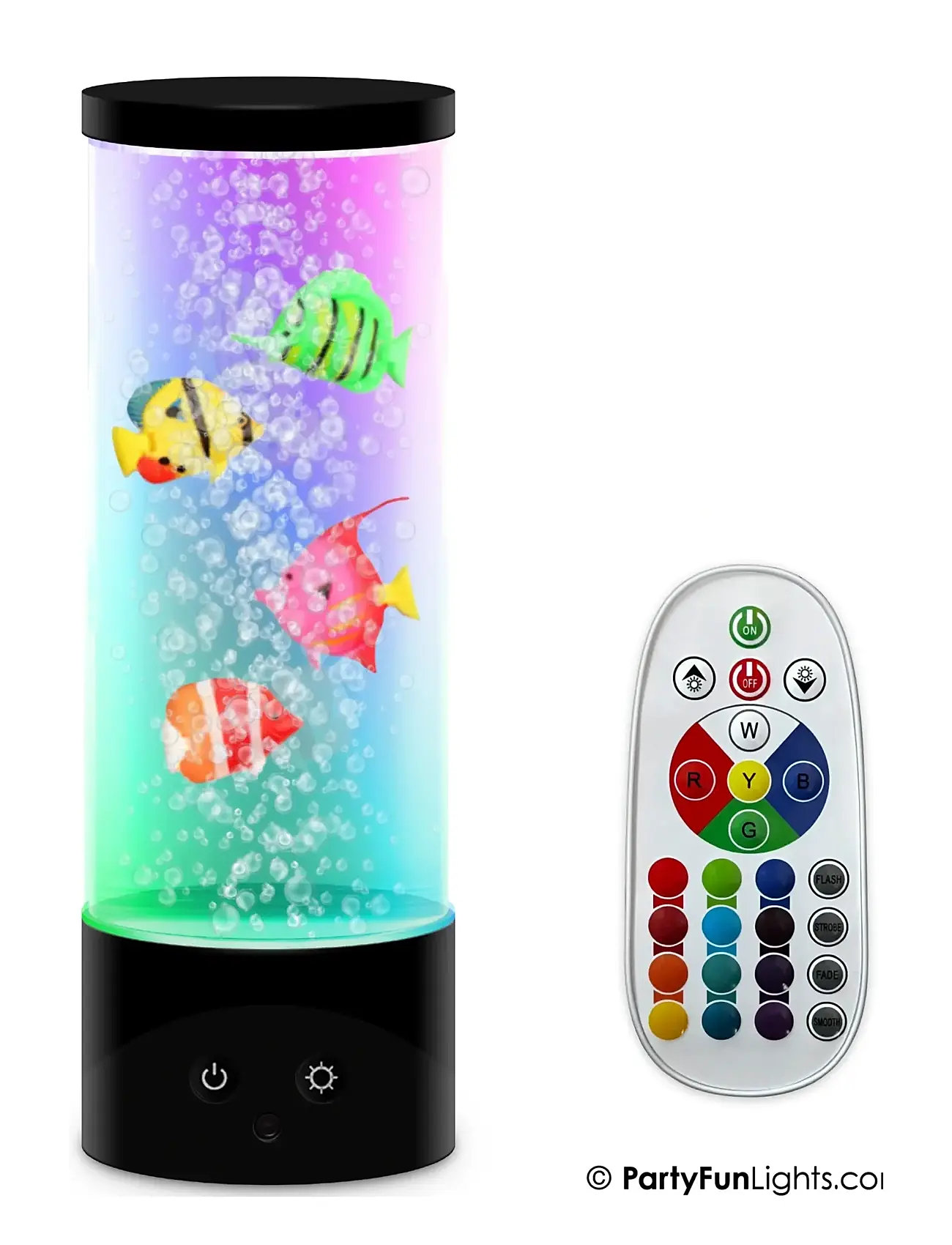 Party Fun Lights Fish Lamp H: 28cm, One Size, Multi/patterned, Belysning > Bordlamper, Børn