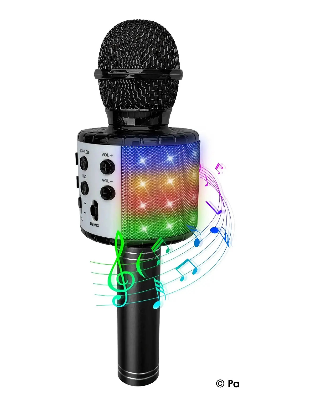 Party Fun Lights Black Karaoke Mic W/Light & Speaker, One Size, Black, Legetøj > Musical Instruments, Børn