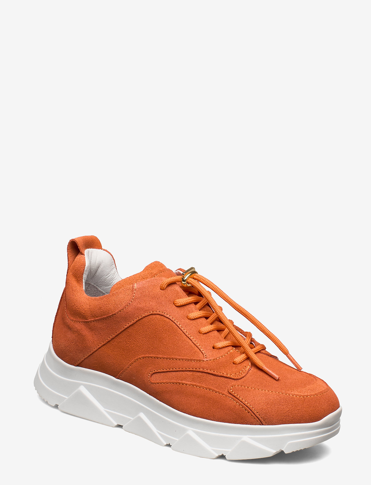 orange suede sneakers