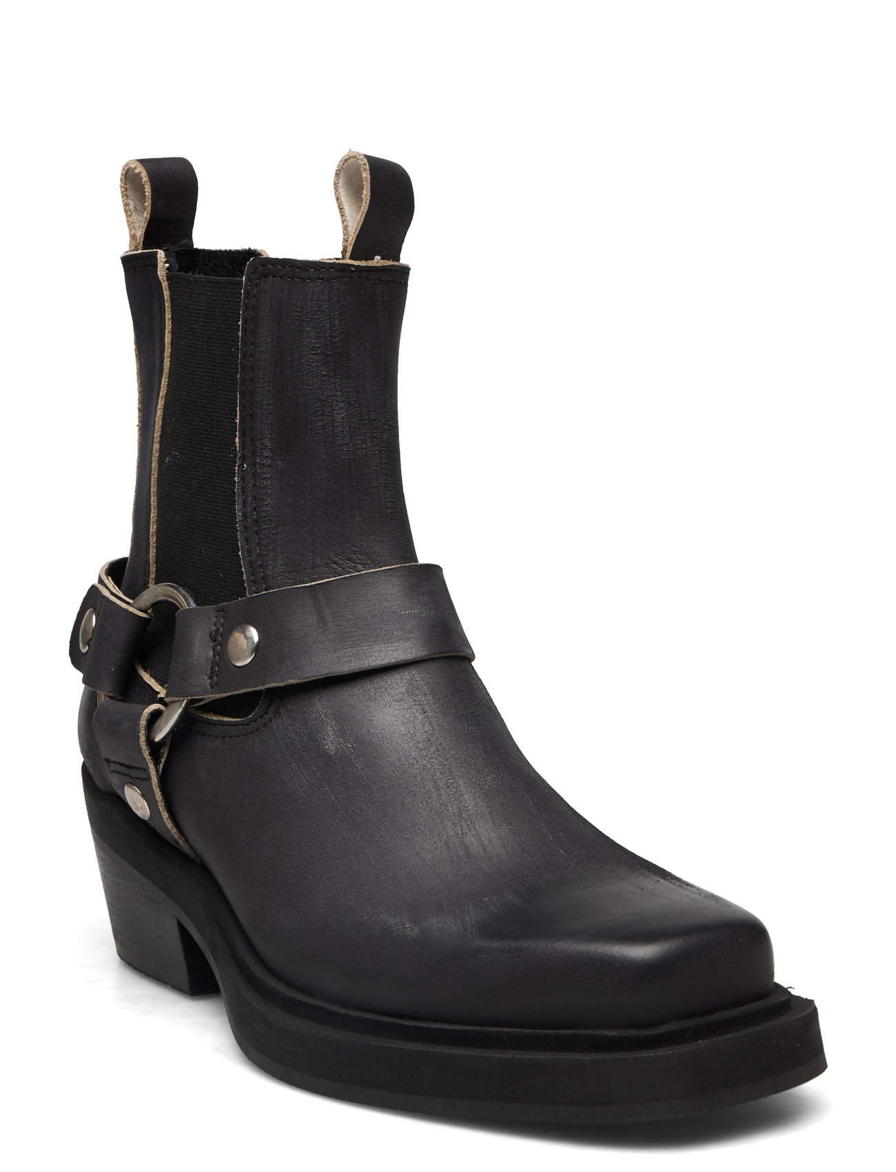 Dusty Buckle Two-T Shoes Boots Ankle Boots Ankle Boots With Heel Black Pavement