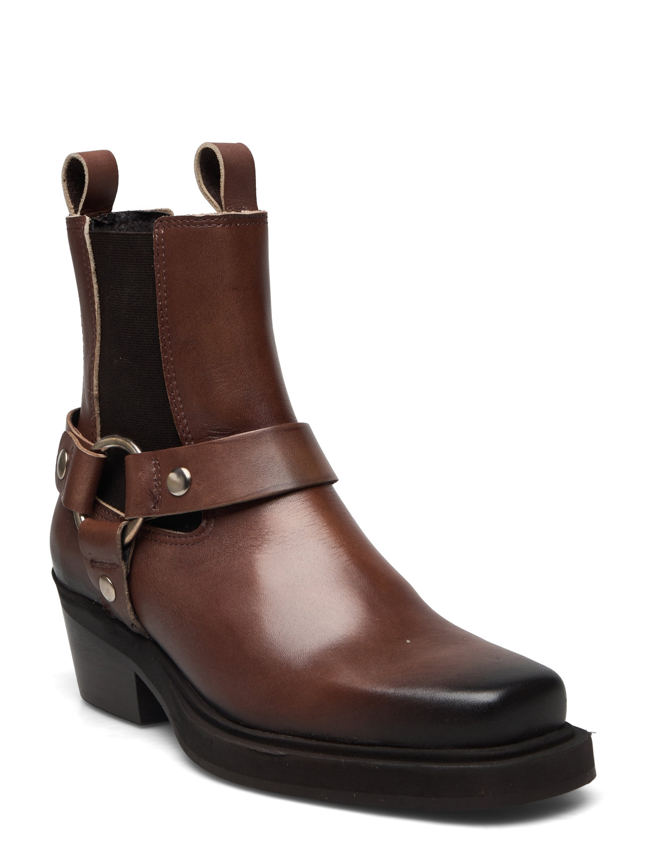 Dusty Buckle Two-T Shoes Boots Ankle Boots Ankle Boots With Heel Brown Pavement