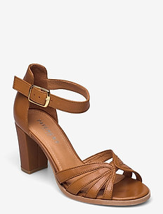 Gillian Leather - sandały na obcasie - tan