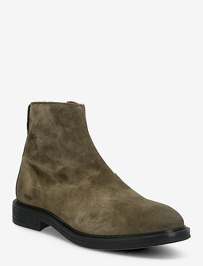 Claus suede - flat ankle boots - green suede
