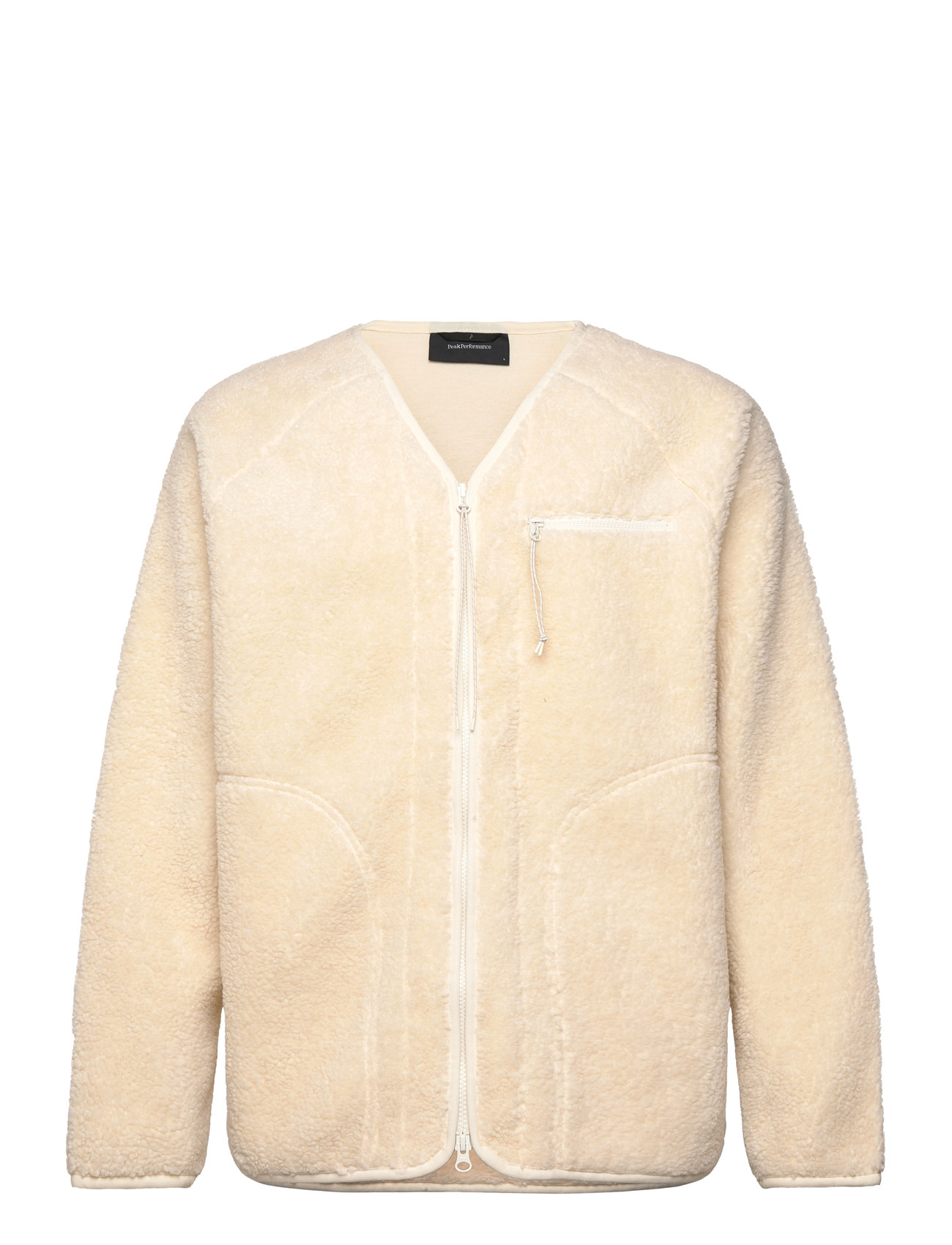 M Heavy Pile Over D Cardigan Beige Peak Performance