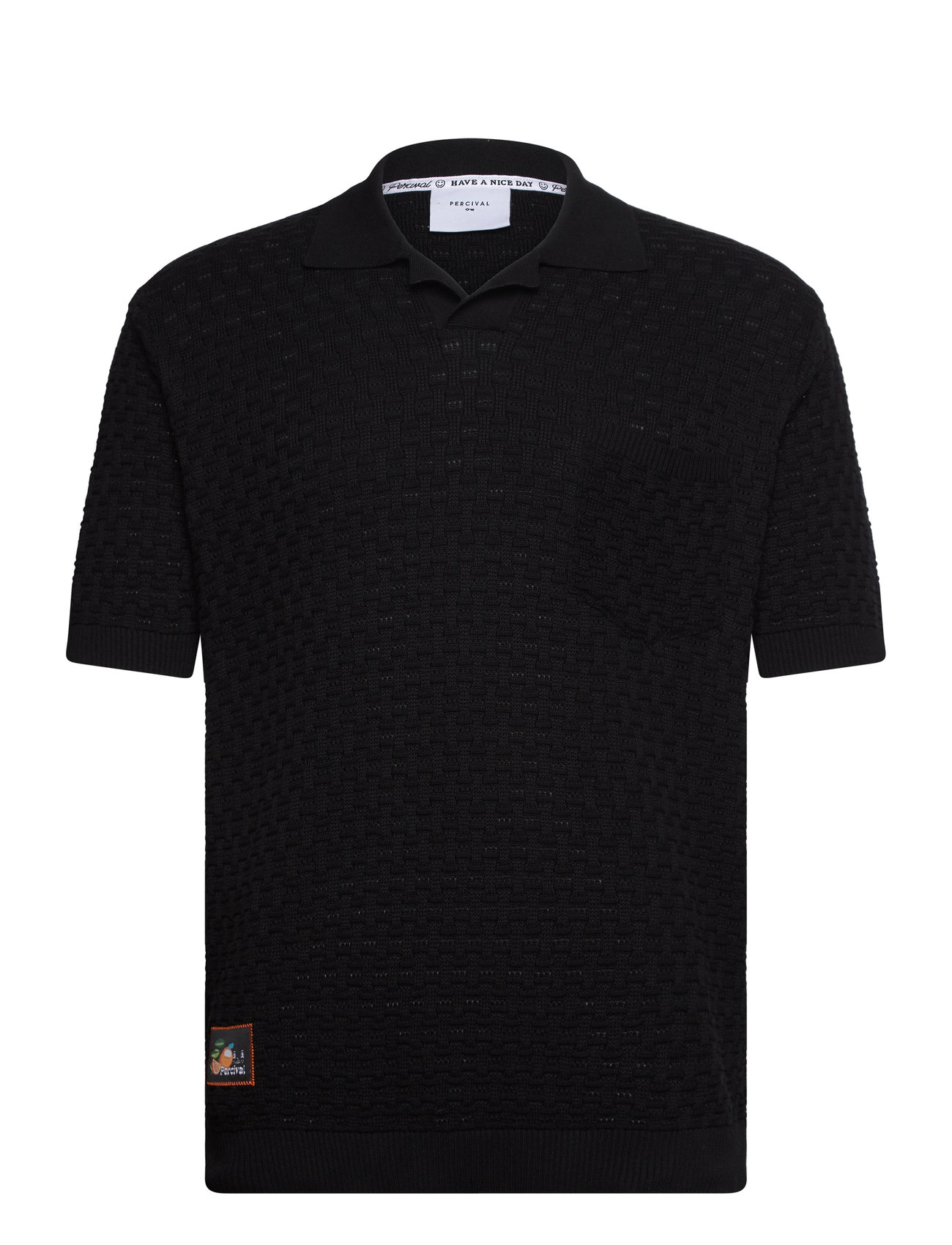 Blackjack Negroni Polo Tops Knitwear Short Sleeve Knitted Polos Black Percival