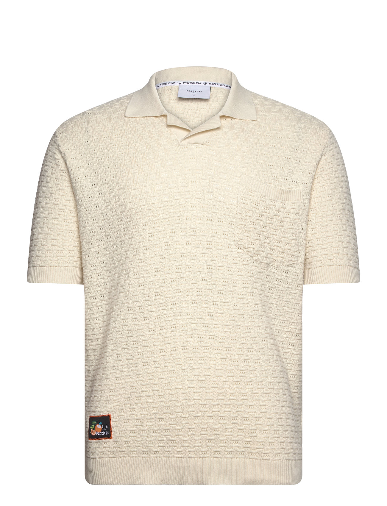 Blackjack Negroni Polo Tops Knitwear Short Sleeve Knitted Polos Cream Percival