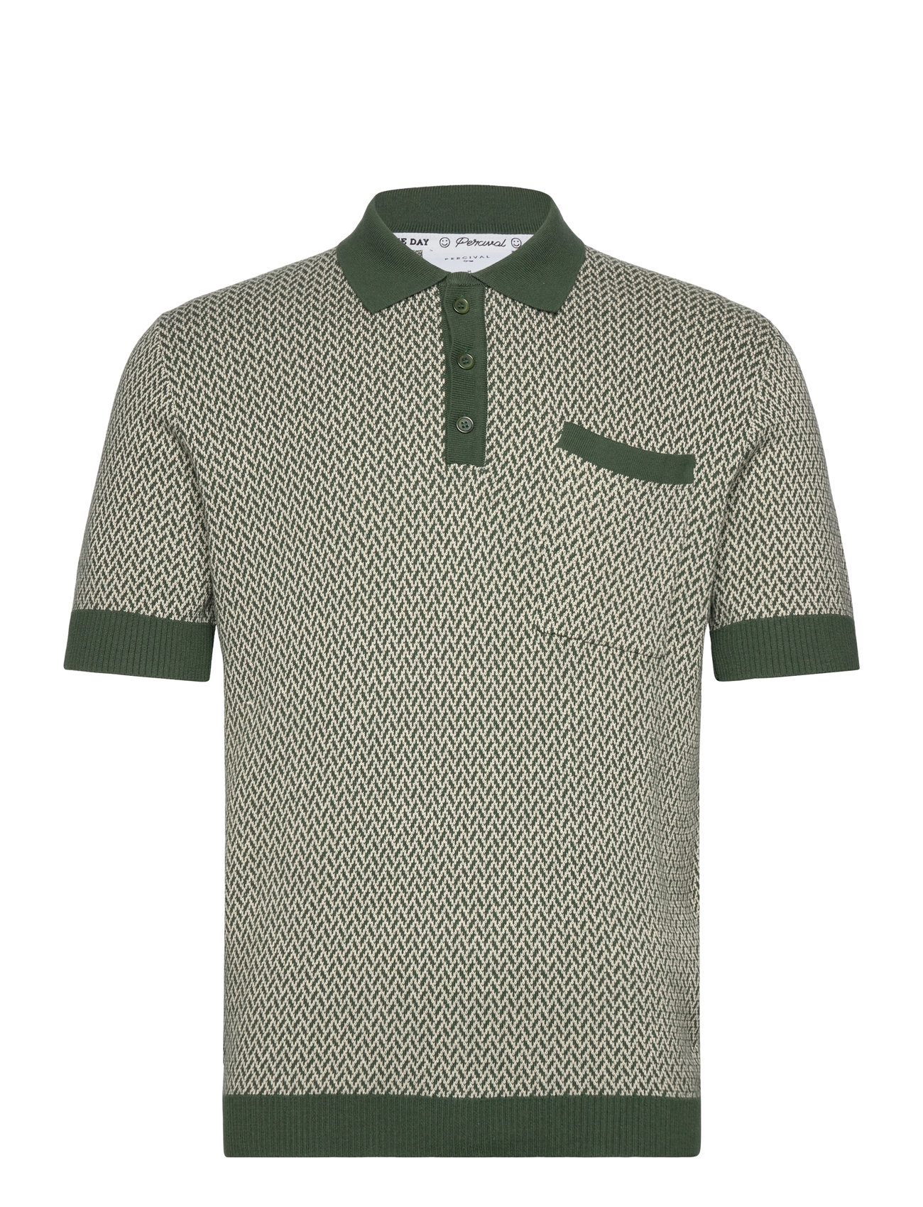 Casa Martini Polo Tops Knitwear Short Sleeve Knitted Polos Green Percival