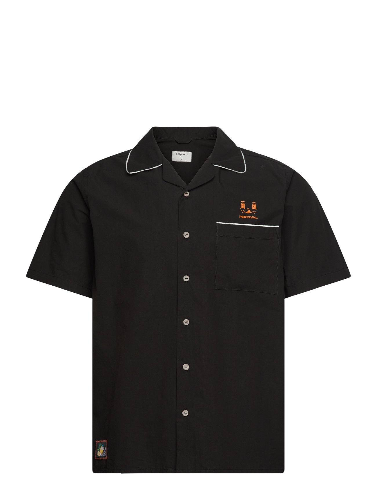 Percico Bowling Shirt Tops Shirts Short-sleeved Black Percival