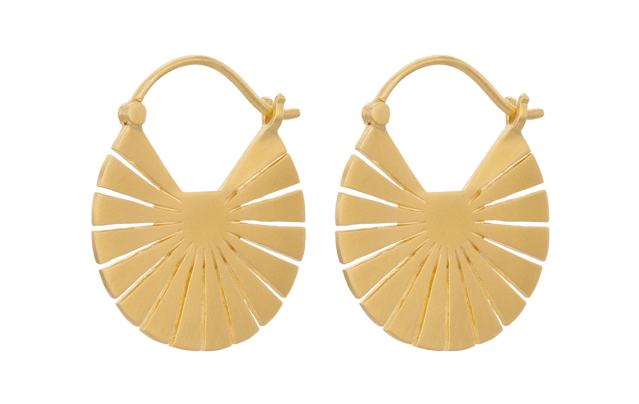 Pernille Corydon Flare Earrings size 23 mm - GOLD PLATED