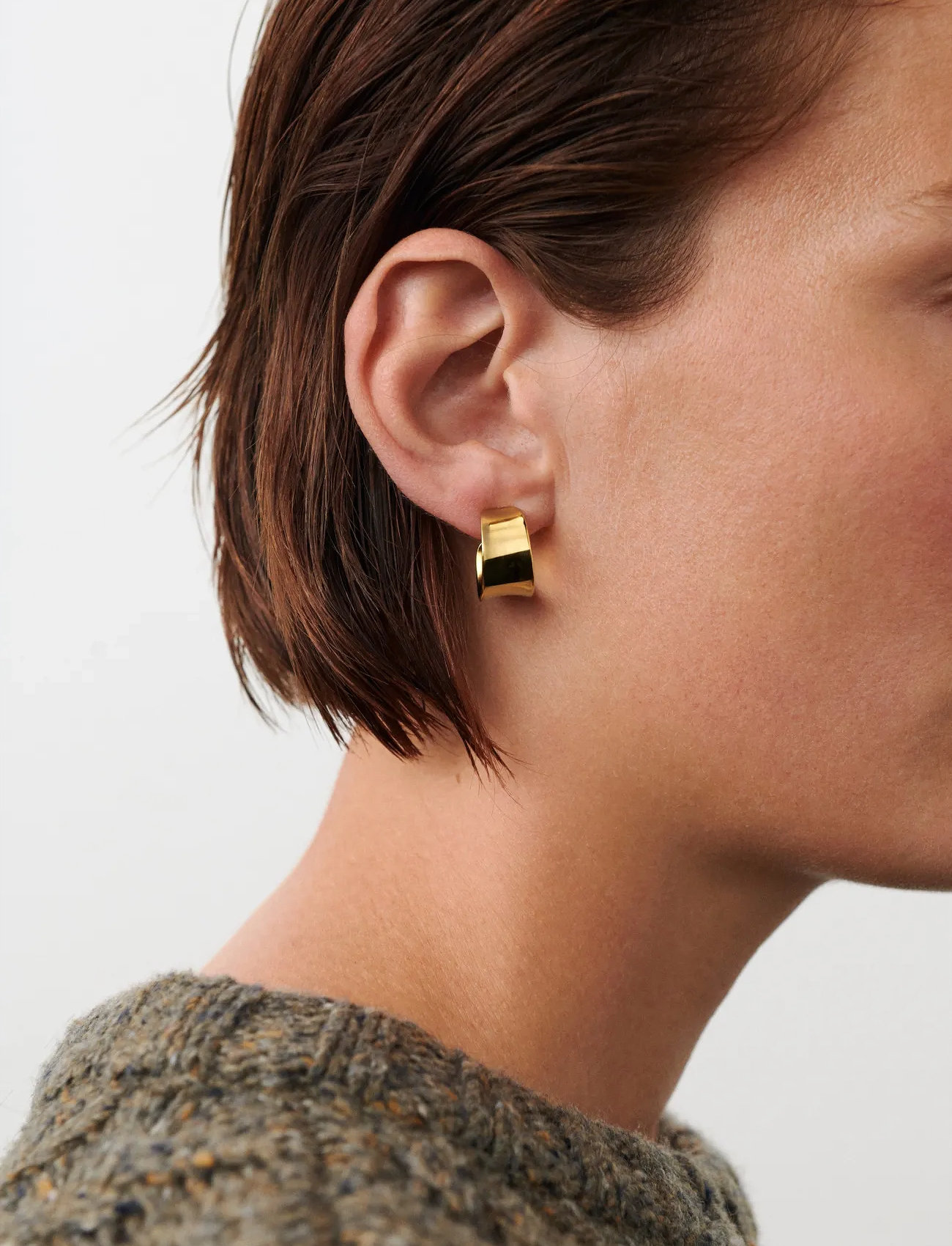 Pernille Corydon Reflection Hoops, One Size, Gold, Øreringe > Creoler, Dame