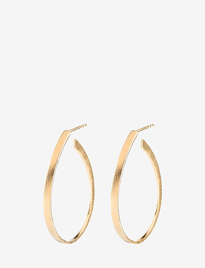 Oval Creoles size 35 mm - statement oorbellen - gold plated