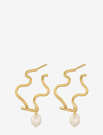 Bay Earrings 8 mm - Áberandi eyrnalokkar - gold plated