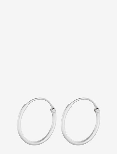 Tiny Plain Hoops 13 mm - hoops - silver