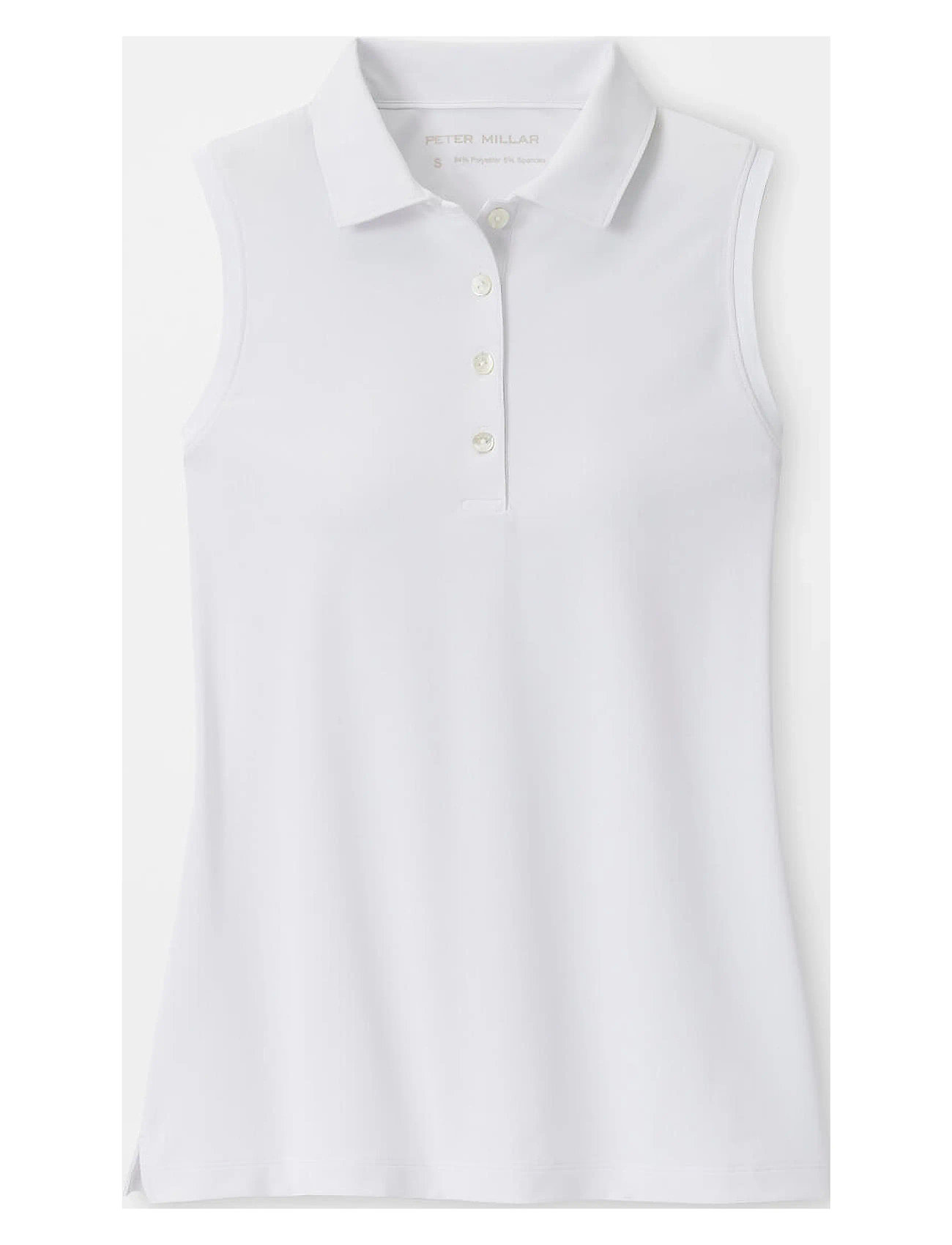 PETER MILLAR Banded Sport Mesh Ärmellos Button Polo Weiß - XS - Damen