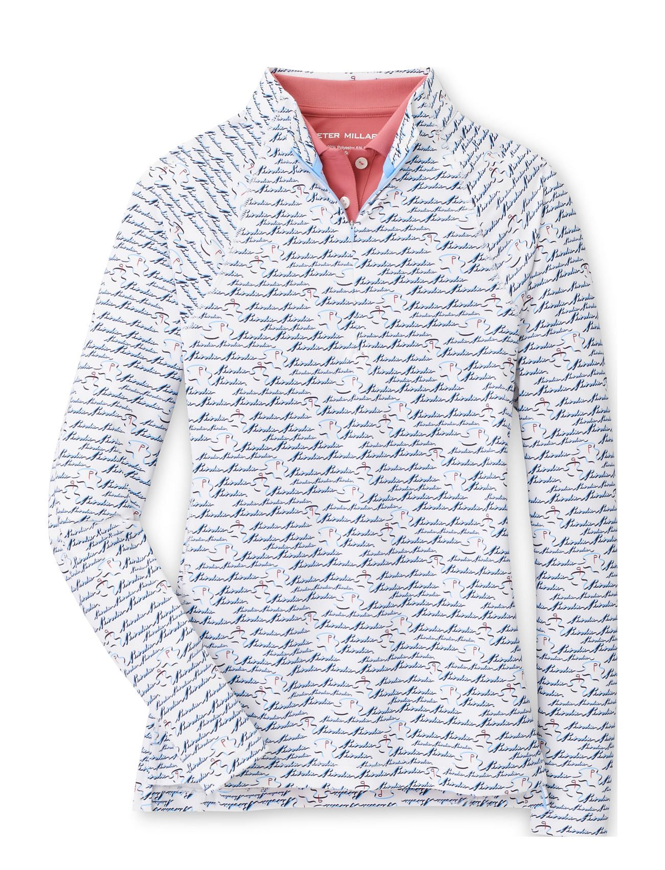 Birdie Print Raglan Sleeve Perth Layer White Peter Millar