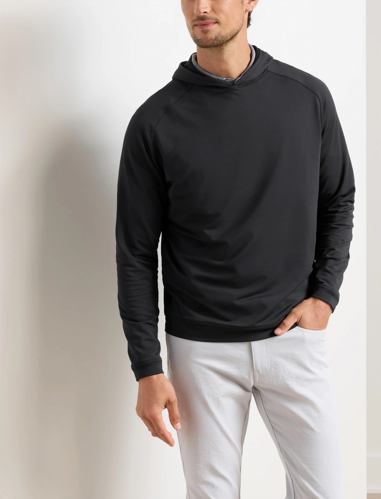 Peter Millar Pine Performance Hoodie, XL, Black, Sport Sweatshirts & Hoodies > Sport Hoodies, Herre