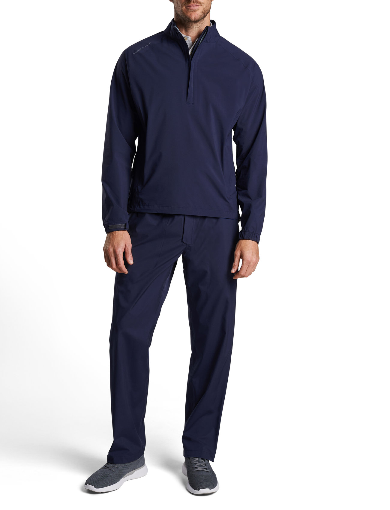 Peter Millar Shield Half-Zip Rain Shell, XL, Navy, Sweatshirts & Hættetrøjer > Sweatshirts, Herre