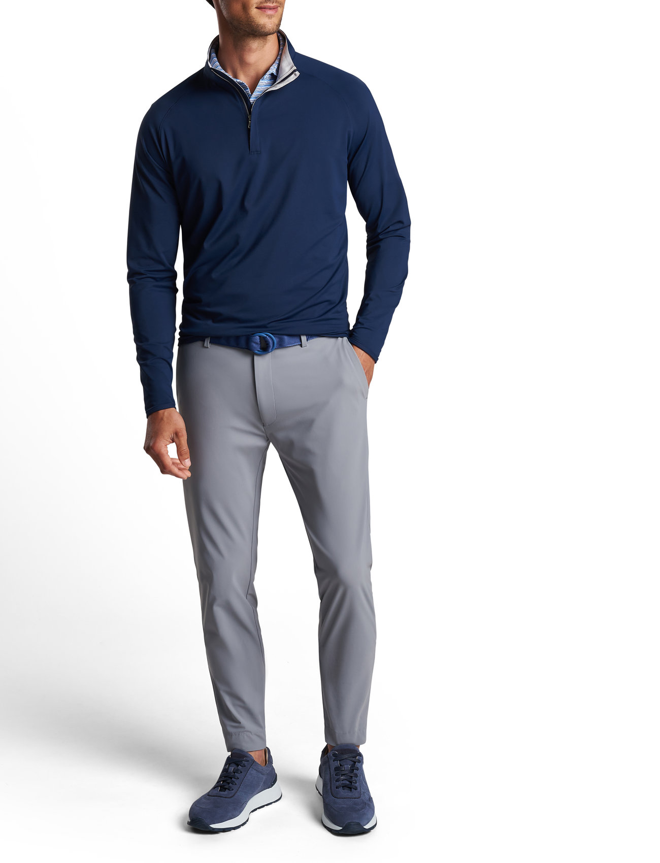 Peter Millar Stealth Performance Quarter-Zp, XXL, Navy, Sweatshirts & Hættetrøjer > Sweatshirts, Herre