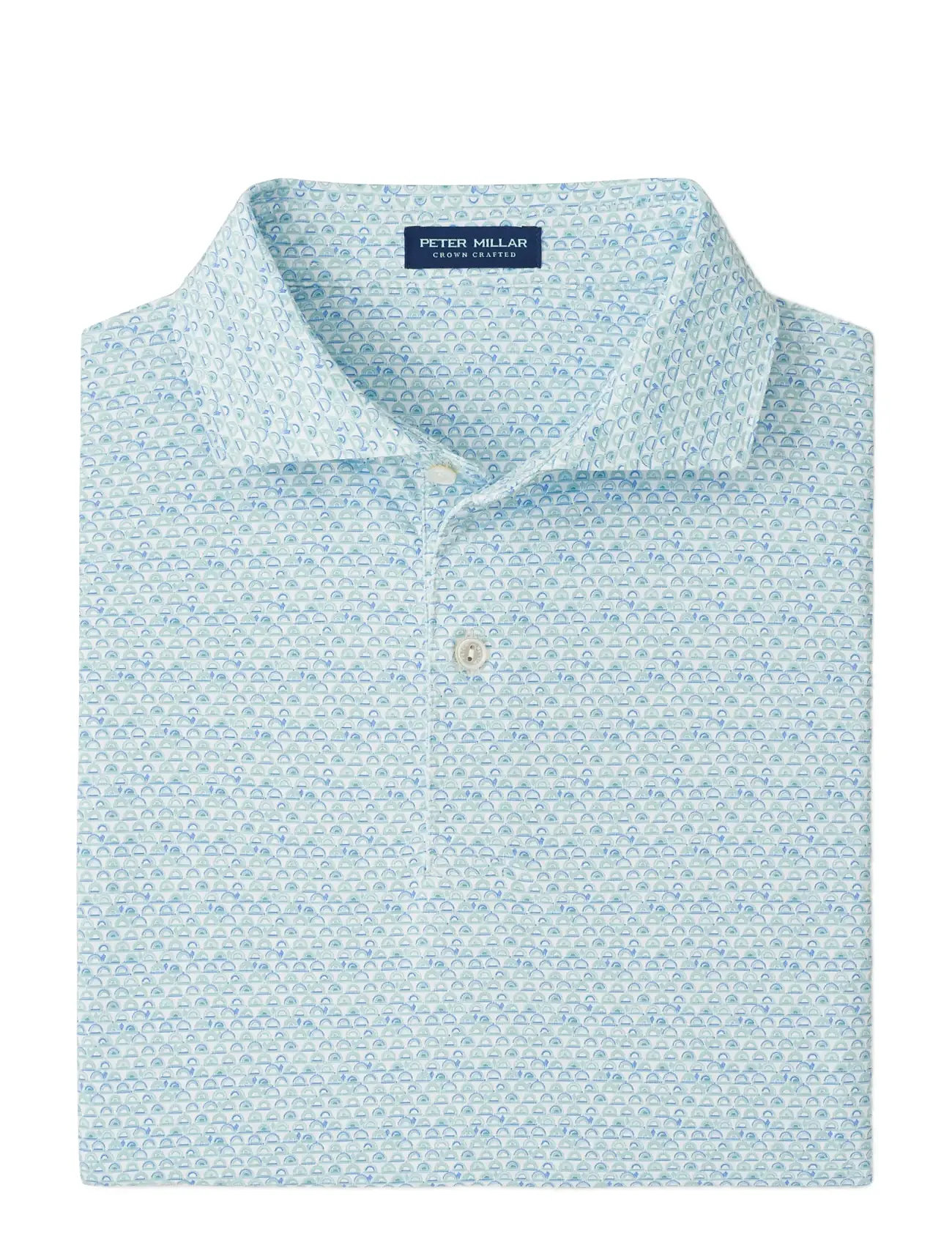 PETER MILLAR Wood Fired Performance Jersey Polo - Edwin Spread Patterned - L - Herren