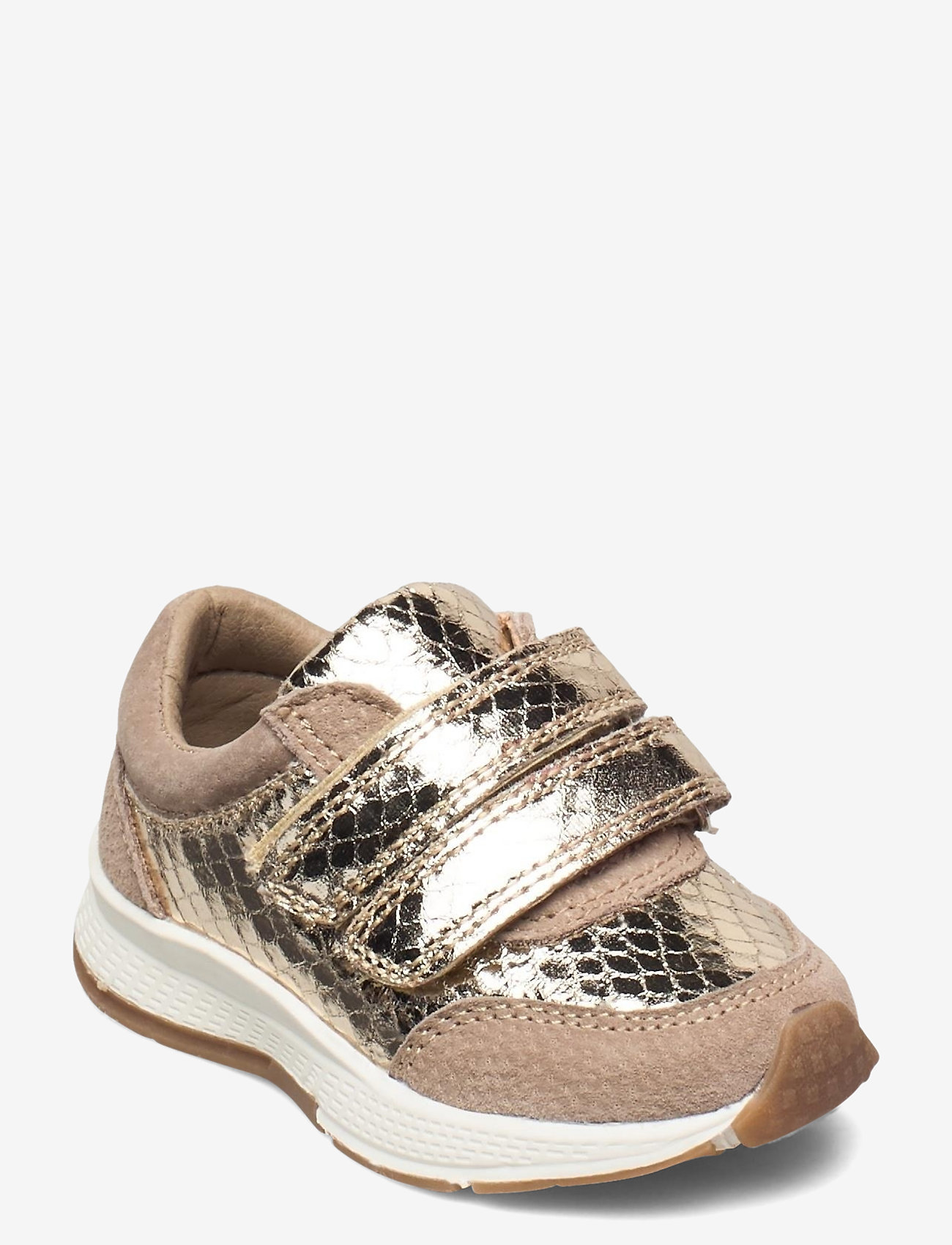 gold velcro sneakers