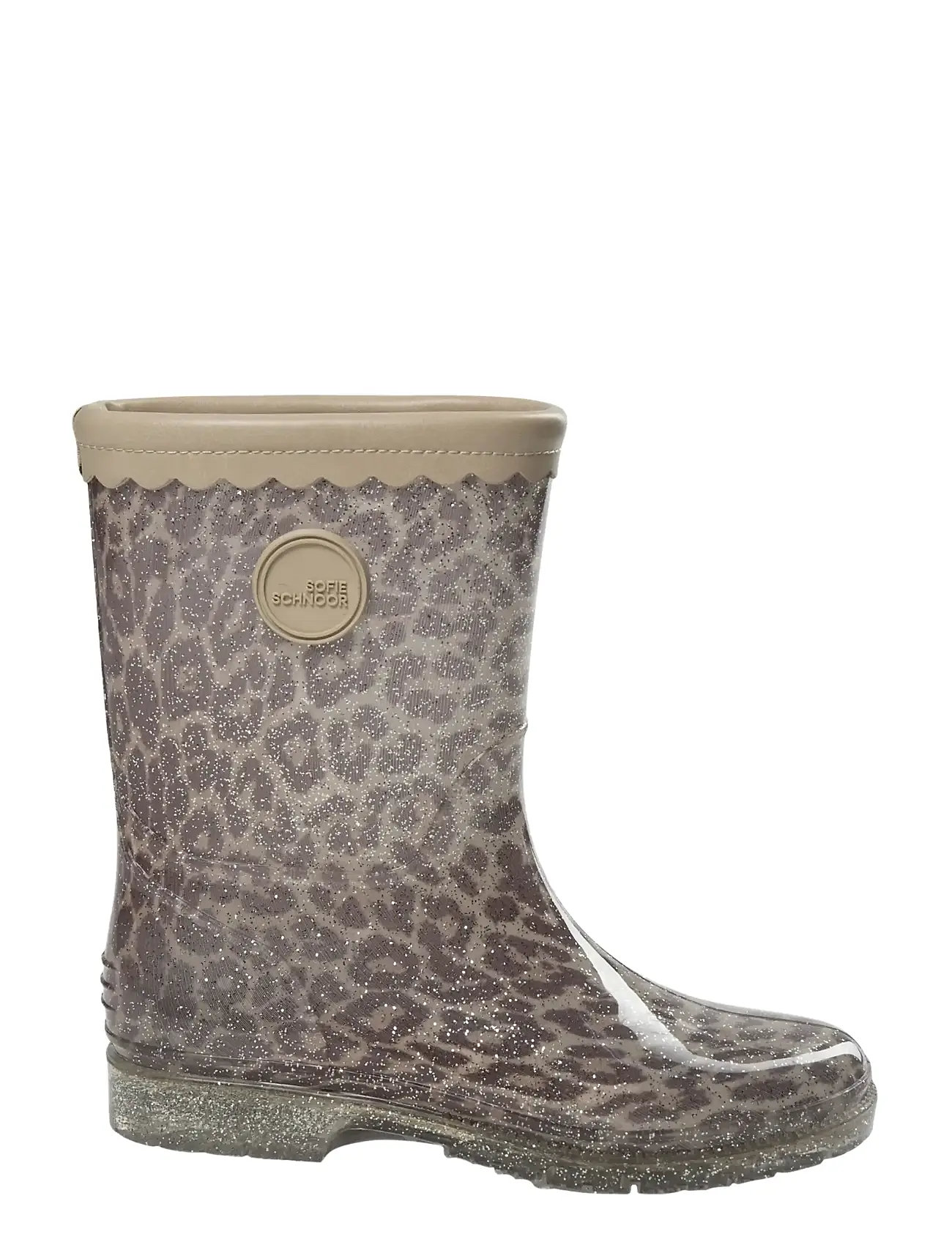 Sofie Schnoor Baby and Kids Nillesk Leo Rubberboot W/O Lining, 33, Beige, Gummistøvler > Høje Gummistøvler, Børn