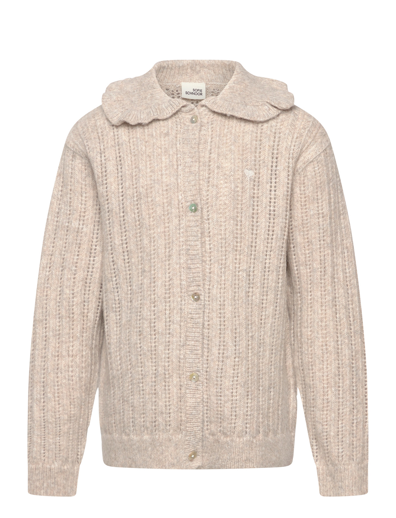 Sofie Schnoor Baby and Kids Hennysk Cardigan, 122, Beige, Strik > Cardigans, Børn
