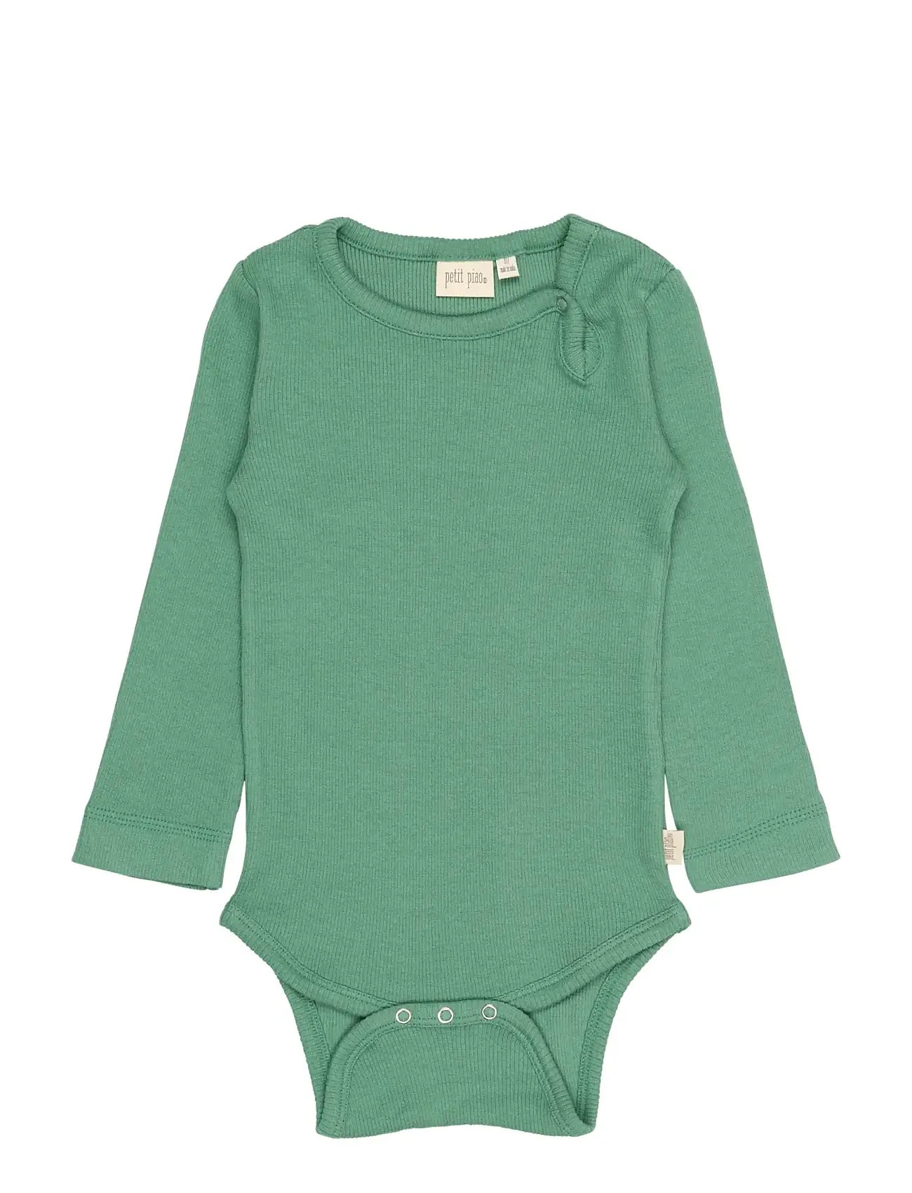 Petit Piao Ppstone L_S Body, 92, Green, Bodys > Langærmede, Børn