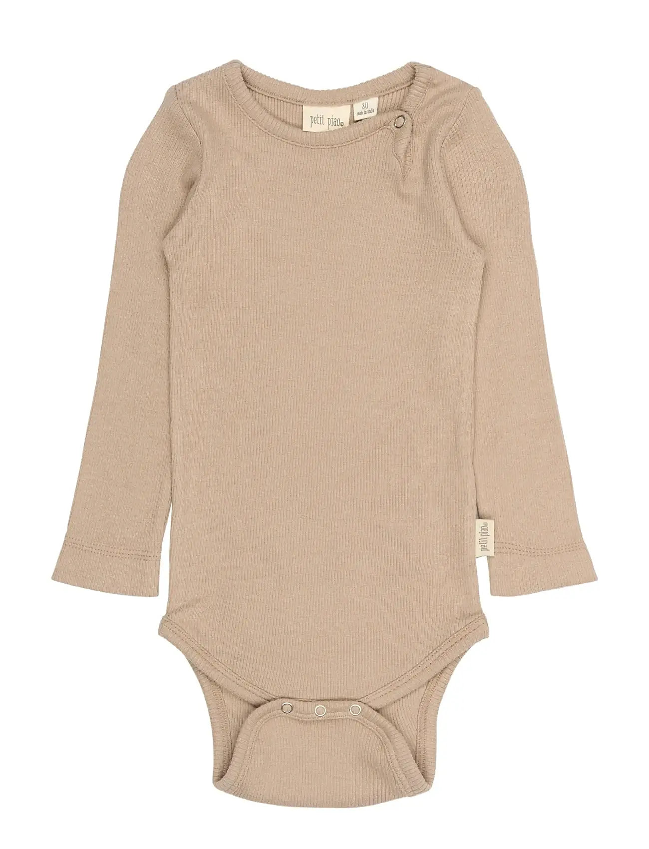 Petit Piao Ppstone L_S Body, 92, Beige, Bodys > Langærmede, Børn