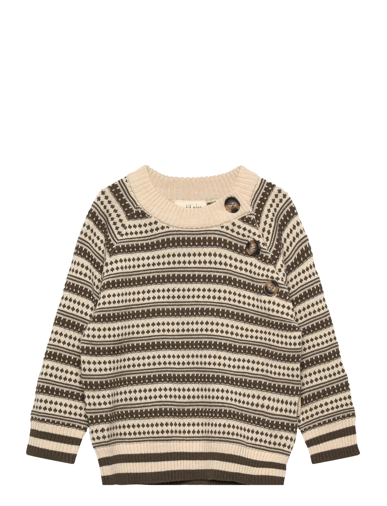 PETIT PIAO Ppdirch Nordic Knit Pullover Beige - 80 - Kinder