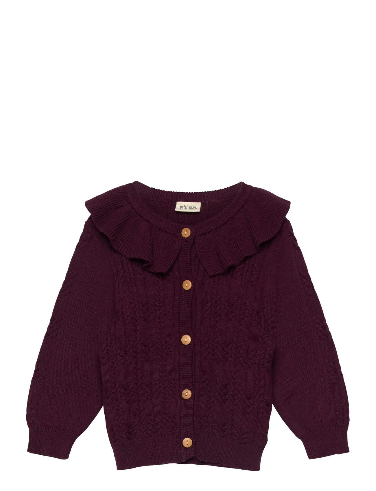 Petit Piao Ppdalia Cardigan Knit, 92, Burgundy, Strik > Cardigans, Børn