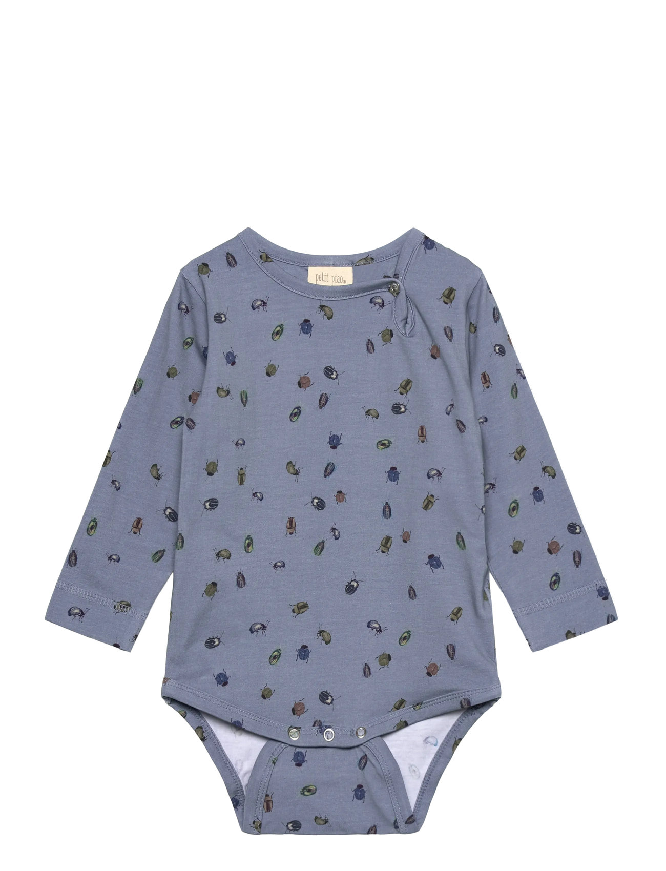 Petit Piao Body L/S Printed, 92, Bodys, Blau - Long-sleeved, Kinder