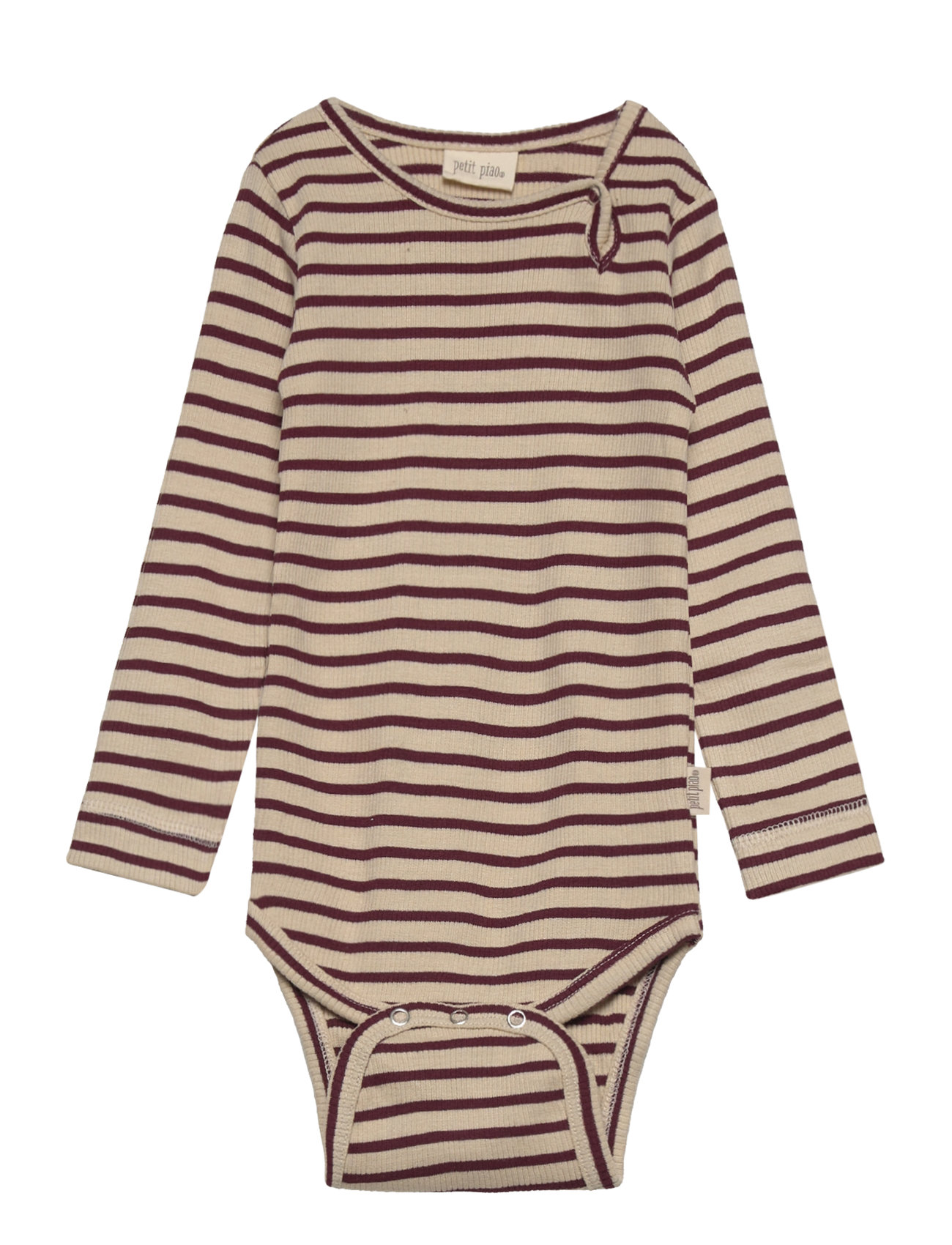 Body L/S Modal Striped Brown Petit Piao 155970