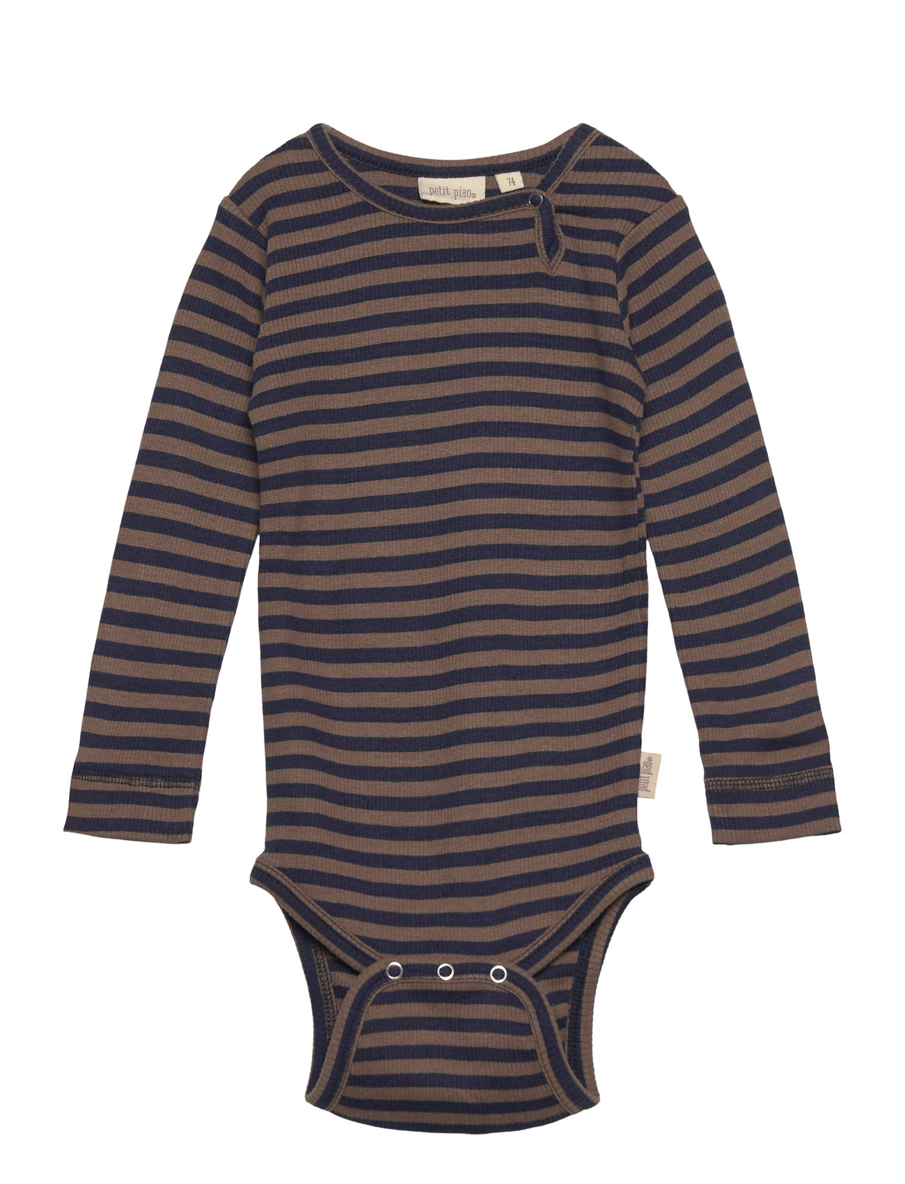 Body L/S Modal Striped Brown Petit Piao