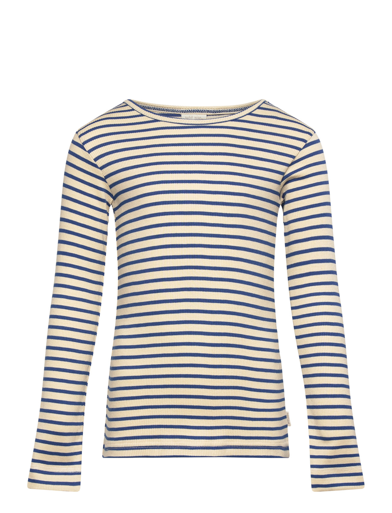 T-Shirt L/S Modal Striped Beige Petit Piao 155959