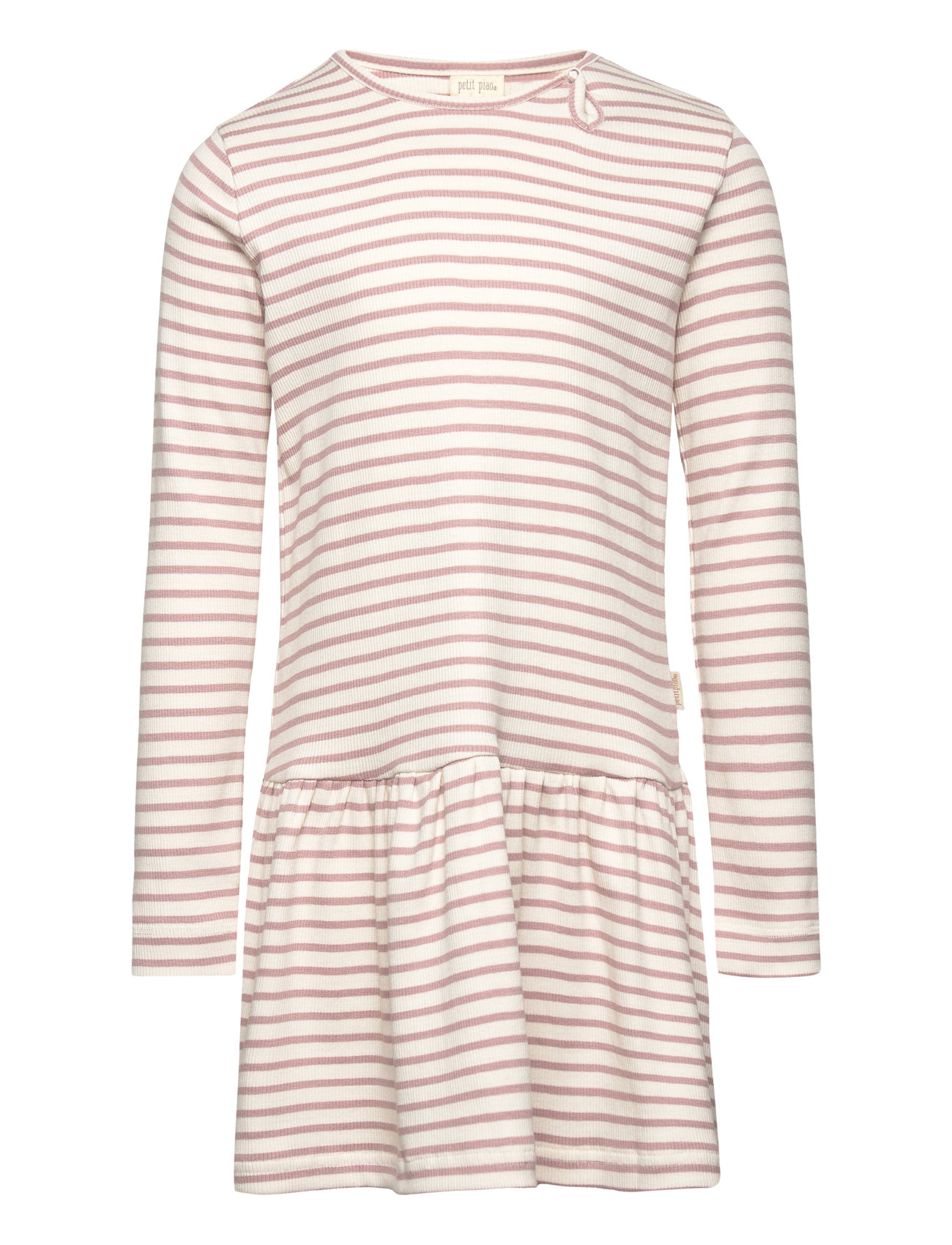 Dress L/S Modal Striped Pink Petit Piao