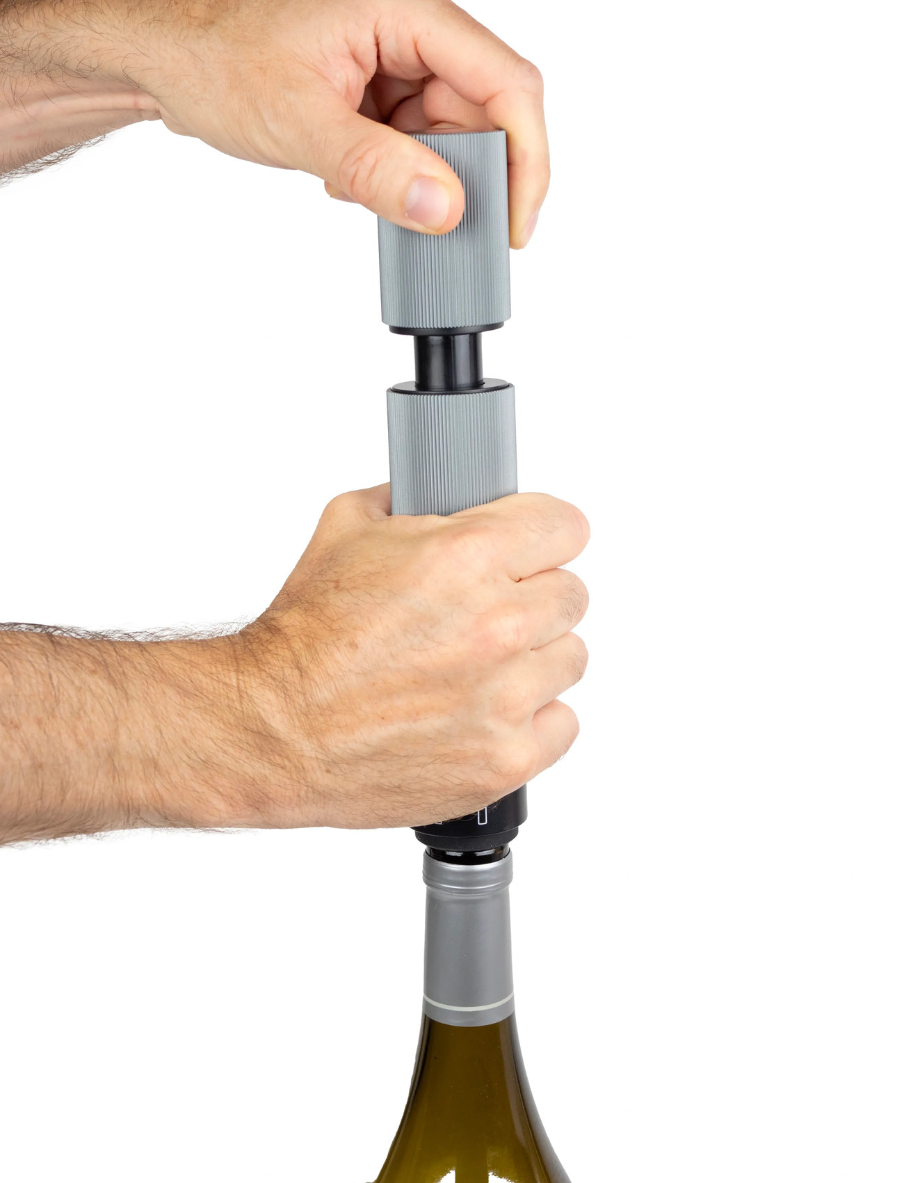 Peugeot Line Preserve Duo Vakuumpumpe Til Vin Og Champagne, 20 cm, Grey, Køkkenmaskiner > Vakuumforseglere, Unisex