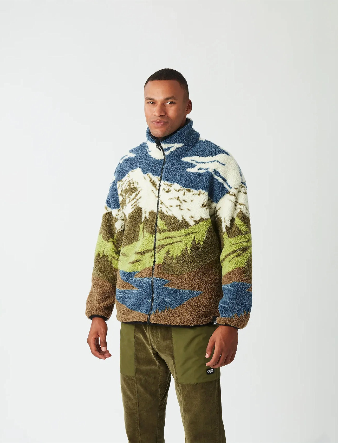PICTURE ORGANIC CLOTHING Hafdals Zip Fleece, L, Multi/patterned, Sport Fleeces & Midlayers > Sport Fleeces, Herre