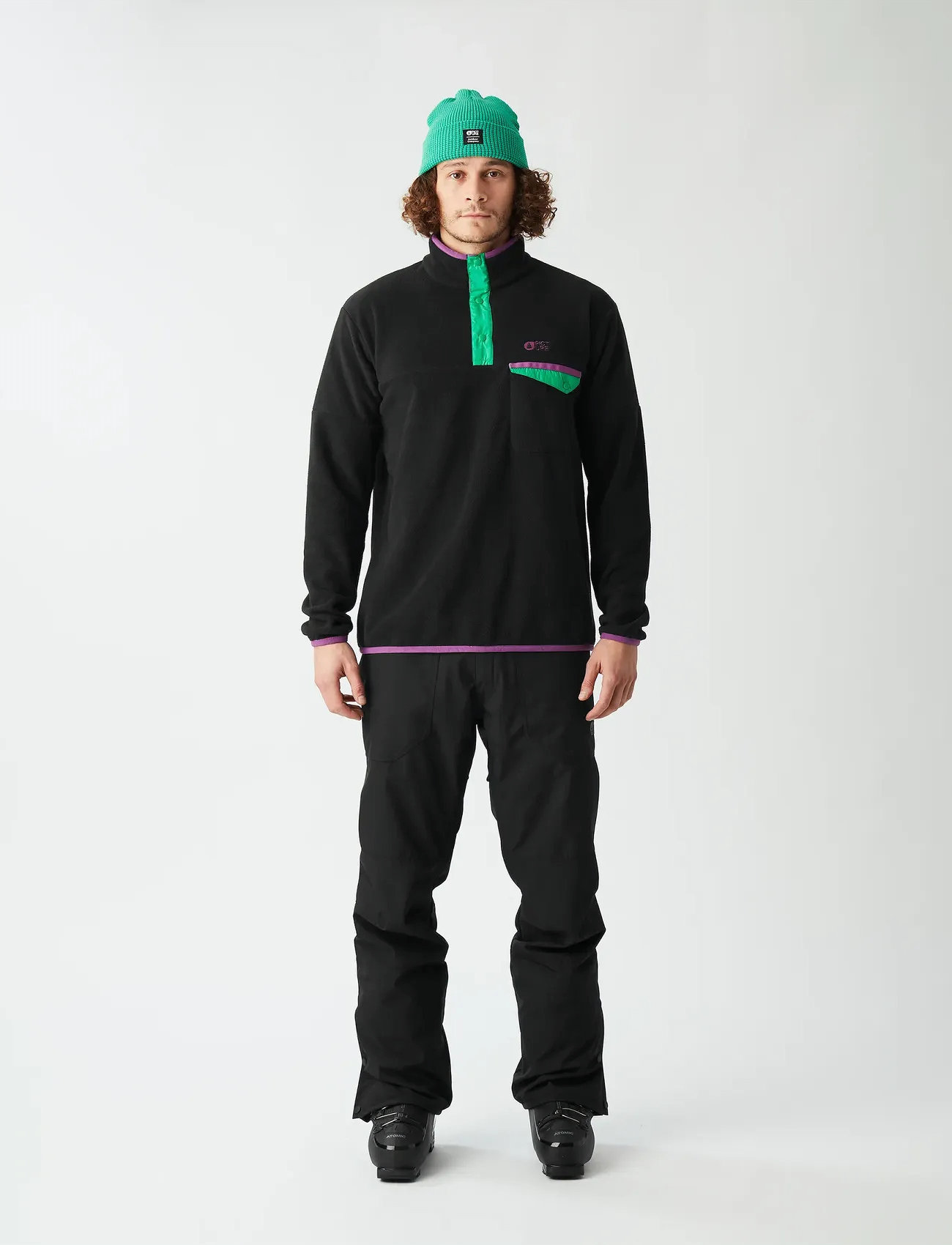PICTURE ORGANIC CLOTHING Arcca M 1/4 Fleece, S, Black, Sport Fleeces & Midlayers > Sport Fleeces, Herre