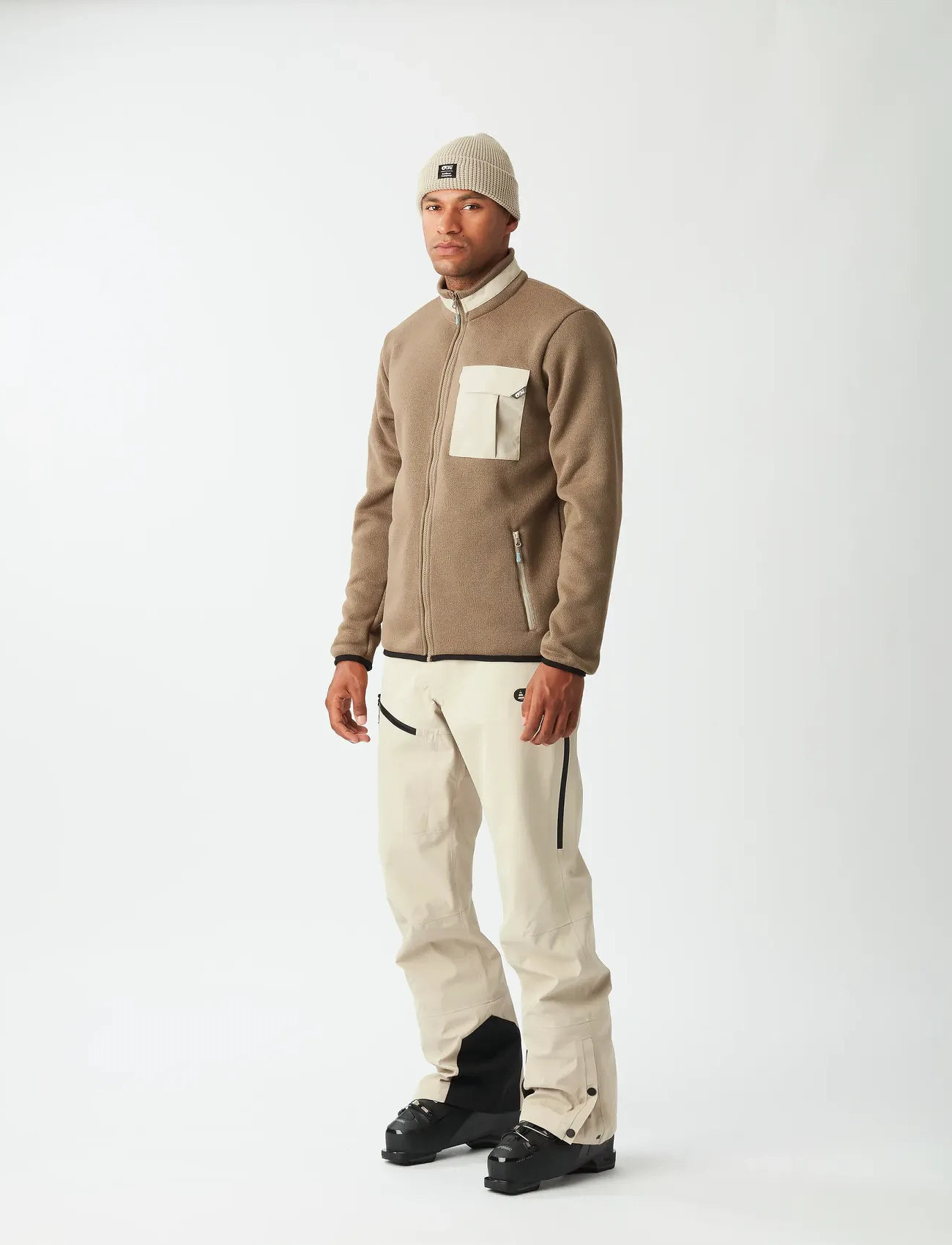 PICTURE ORGANIC CLOTHING Dauwy Fz Fleece, M, Beige, Sport Fleeces & Midlayers > Sport Fleeces, Herre