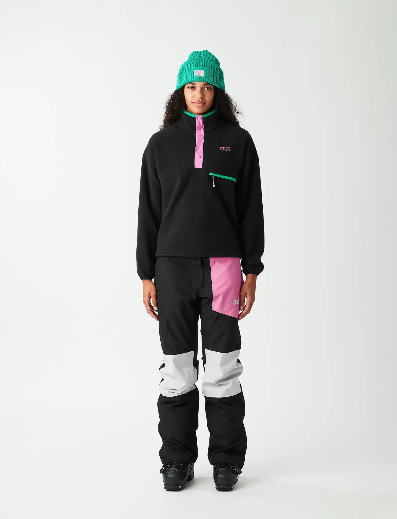 PICTURE ORGANIC CLOTHING Arcca W 1/4 Fleece, XL, Black, Sport Clothing > Sport Fleeces & Midlayers, Dame